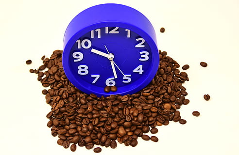 blau, rellotge analògic, grans de cafè, fer pausa, pausa per prendre un cafè, esmorzar, cafè, relaxa't, tassa de cafè, benefici de, beure cafè, trencar, gaudeix, beure, cafeteria, beguda de cafè, despertador, temps de, punter, tir de l'estudi, temps, rellotge, tallar, menjar i beguda, fons blanc, cafè - beguda, a l'interior, marró, gra de cafè torrat, cap gent, menjar, primer pla, Minuta, sol objecte, natura morta, forma, torrat, 5K, CC0, domini públic, lliure de regalies