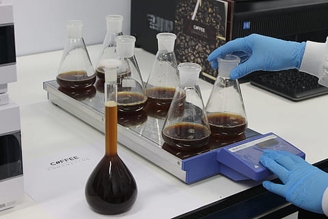 persona, participación, claro, frascos de vidrio para laboratorio, laboratorio, café, cafeína, análisis, calidad, consultante, ciencia, experimento científico, investigación, adentro, mano humana, mano, guante protector, educación, salud y medicina, química, ocupación, una persona, proteccion, parte del cuerpo humano, envase, ropa de trabajo protectora, investigación médica, cristalería de laboratorio, biotecnología, guante quirurgico, analizando, extremidad humana, 4K, CC0, dominio público, libre de derechos