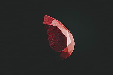selective, focus photography, faceted, red, gemstone, geometric, stone, digital, wallpaper, diamond, shape, sparkle, no people, black background, copy space, close-up, single object, sky, nature, studio shot, outdoors, cut out, night, dark, transportation, creativity, geometric shape, beauty in nature, white color, 5K, CC0, public domain, royalty free