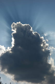 Wolke, Gewitter, Kumulus, Wolkenbildung, wolke - himmel, Himmel, Schönheit in der Natur, Ruhe, Szenen - Natur, Natur, ruhige Szene, Flachwinkelansicht, Tag, idyllisch, Sonnenlicht, keine Leute, draußen, Hintergründe, Wolkengebilde, Blau, weiße Farbe, flauschige, Sonnenstrahl, Meteorologie, 5K, CC0, gemeinfrei, lizenzfrei
