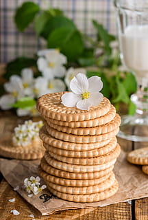 menjar, fusta, flors, beure, aperitiu, al forn, cocció, galetes, borrós, esmorzar, pastisseria, cookies, decoració, postres, plat, copa, flora, frescor, indulgència, cuina, fulles, llet, nutrició, forn, refresc, dolç, taula, tradicional, menjar i beguda, flor, planta amb flors, planta, material de fusta, natura morta, cap gent, centrar-se en primer pla, primer pla, naturalesa, menjar dolç, a l'interior, alimentació saludable, Color blanc, producte diari, benestar, temptació, cap de flor, 5K, CC0, domini públic, lliure de regalies
