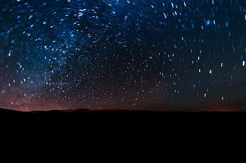 time lapse photography, starry night, grass, motion, computer, shape, world, weather, global, cloud, season, black, sunlight, night, star, landscape, cloudy, digital, water, texture, color, bright, star - space, space, astronomy, scenics - nature, sky, beauty in nature, tranquility, nature, mountain, galaxy, tranquil scene, no people, star field, silhouette, infinity, environment, outdoors, space and astronomy, 4K, CC0, public domain, royalty free