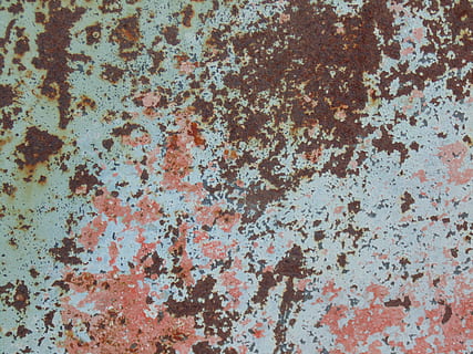 rusty, blue, red, weathered, backgrounds, full frame, old, wall - building feature, pattern, textured, obsolete, decline, deterioration, no people, architecture, damaged, run-down, built structure, bad condition, abandoned, metal, rough, abstract, dirty, concrete, ruined, 5K, CC0, public domain, royalty free