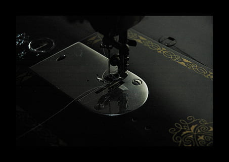 machine, sewing, auto post production filter, transfer print, close-up, indoors, technology, music, no people, arts culture and entertainment, record, equipment, turntable, high angle view, musical instrument, table, retro styled, single object, sewing machine, 2K, CC0, public domain, royalty free