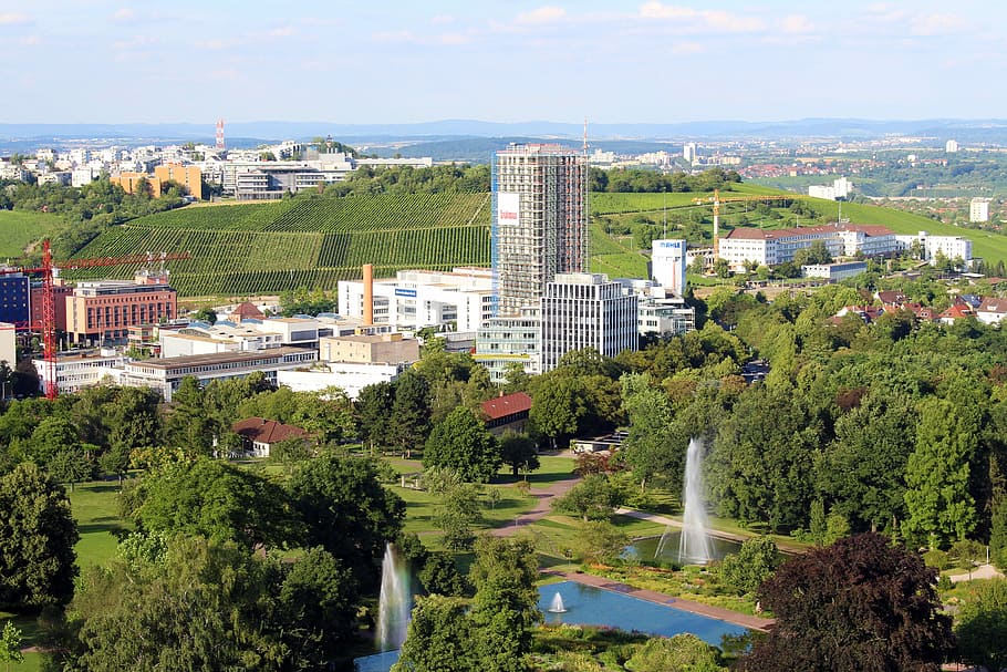 vista, alt, killesberg, zona verda, actualització, parc, complex recreatiu, torre d’observació, Stuttgart, torre, paisatge, parc del paisatge, parc alçat, punt de vista, perspectiva, ciutat, naturalesa, cel, horitzó, arbres, edifici, gratacels, Font, dia, arquitectura, arbre, cap gent, estructura construïda, creixement, exterior de l'edifici, planta, vista d’angle alt, paisatge urbà, color verd, barri residencial, a l'aire lliure, aigua, llum solar, exterior d’edifici d’oficines, 2K