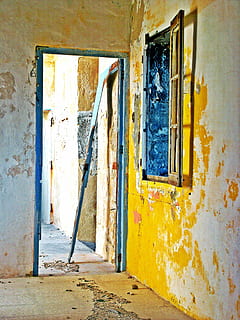 Abandoned, Empty, Building, Old, architecture, wall, ancient, wood, ruined, house, derelict, dereliction, destruction, interior, damage, window, demolished, damaged, weathered, door, dirty, entrance, built structure, building exterior, run-down, decline, deterioration, no people, bad condition, obsolete, wall - building feature, day, outdoors, 2K, CC0, public domain, royalty free