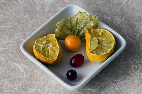 skal, physalis, tranebær, mad, citrus frugt, friskhed, frugt, mad og drikke, tæt på, sund kost, studio skud, skive, velvære, indendørs, ingen mennesker, stilleben, høj vinkel visning, Citron, orange farve, plade, tværsnit, orange, grøntsag, direkte over, bakke, 5K, CC0, offentligt domæne, royaltyfrie