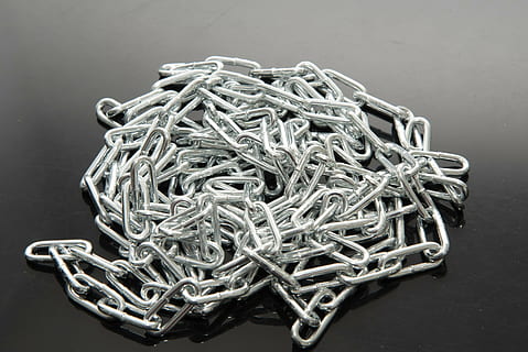 Kette, Verknüpfung, Krawatte, Fesseln, Stillleben, drinnen, Nahansicht, keine Leute, große gruppe von gegenständen, Metall, Fülle, grauer Hintergrund, High Angle View, verheddert, Clip, Studioaufnahme, Büroklammer, Bürobedarf, Mann gemacht, Menschen gemacht Objekt, Gummiband, Verbindung, grau, Haufen, verflochten, 1080P, CC0, gemeinfrei, lizenzfrei