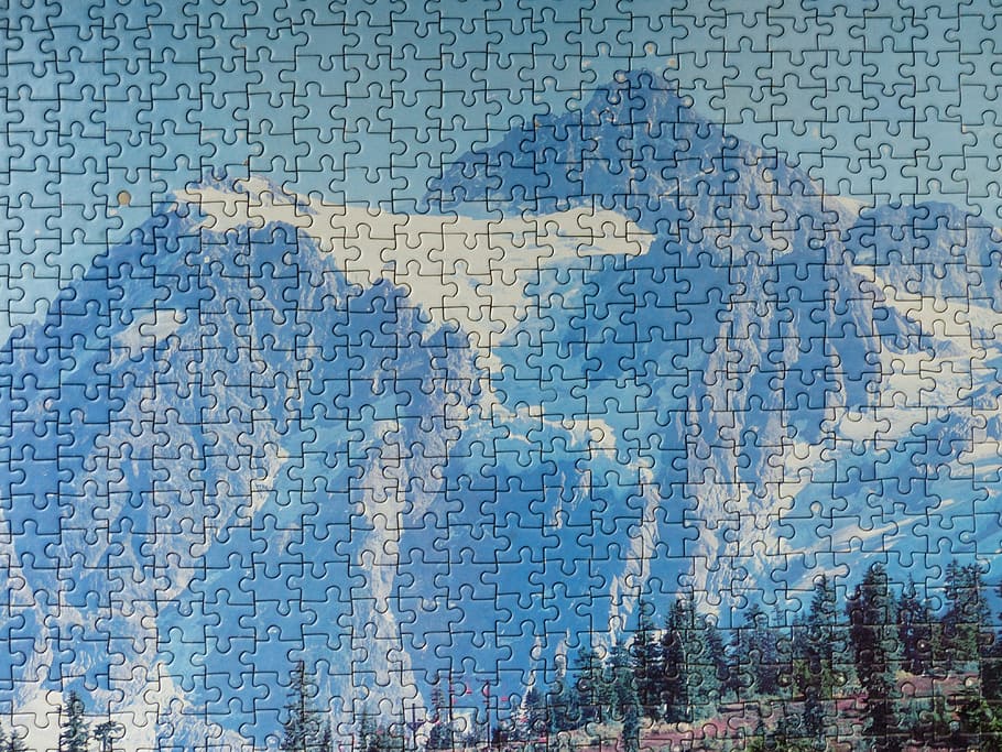 trencaclosques, juga, Compartir, trencaclosques, jugar, recol·lectar-se junts, trossos del trencaclosques, motiu, muntanya, mount shuksan, fons, blau, textura, patró, marc complet, cap gent, text, dia, comunicació, funció de construcció de parets, a l'aire lliure, guió occidental, gran grup d'objectes, naturalesa, peça de trencaclosques, llum solar, activitat d'oci, estructura construïda, primer pla, disseny, missatge, 4K