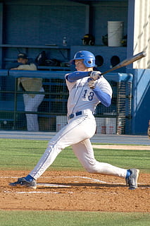 Baseball, Player, Batter, Hitter, baseball player, hitting, hit, sport, playing, action, college, game, athlete, batter's box, swing, bat, baseball - sport, baseball uniform, young adult, sports uniform, one person, real people, day, standing, full length, clothing, baseball glove, incidental people, child, batting, playing field, baseball - ball, men, outdoors, teenager, 1080P, CC0, public domain, royalty free