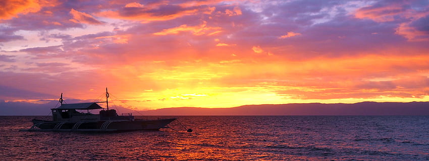 sunset, reflections, boat, ocean, philippines, bohol, outriggers, islands, scenery, sea, sky, seascape, sunrise, golden, panoramas, water, asia, travel, bangka, nautical vessel, transportation, cloud - sky, mode of transportation, nature, ship, sailing, dramatic sky, scenics - nature, silhouette, sun, no people, orange color, outdoors, sailboat, horizon over water, 4K, CC0, public domain, royalty free