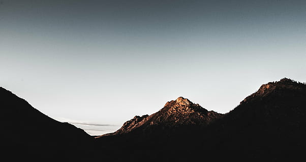 Schattenbildfoto, Berg, Panorama, Silhouette, Fotografie, oben, Natur, Landschaft, Berge, klar, Himmel, Gradient, Schatten, Gipfel, Spitzen, kopieren sie platz, klarer Himmel, draußen, keine Leute, Tag, szenen, Gebirge, Schönheit in der Natur, Szenen - Natur, Ruhe, Rock, Land, ruhige Szene, Nicht-städtische Szene, Rock - Objekt, Umgebung, 5K, CC0, gemeinfrei, lizenzfrei