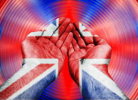 hands, thumbs, pattern, flag, union jack, colors, red, white, palm, gesture, human, human body part, body part, personal perspective, indoors, human leg, people, low section, real people, human foot, men, close-up, high angle view, limb, adult, human limb, shoe, unrecognizable person, lifestyles, human hand, 2K, CC0, public domain, royalty free