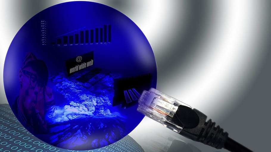 cable ethernet, rodó, blau, aparell, Internet, creació de xarxes, global, wlan, què tal, twitter, facebook, comunitat, informació, en xarxa, globus, xarxa, connexió, comunicació, tecnologia, dades, planeta terra, tir de l'estudi, tecnologia sense fils, ordinador, futurista, a l'interior, xarxa d’ordinadors, part del cos humà, mà humana, globus: objecte creat per l'home, compost digital, equips informàtics, llum - fenomen natural, 1080P