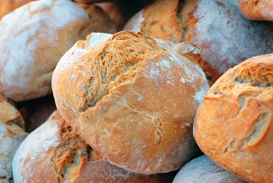 pasticceria al forno, pane, pane del contadino, croccante, al forno, cibo, cibo e bevande, freschezza, avvicinamento, nessuno, natura morta, mangiare sano, benessere, Al dettaglio, mercato, Marrone, in vendita, memorizzare, pagnotta di pane, sfondi, in casa, bancarella, concentrarsi sulle conoscenze acquisite, cibo francese, 1080P