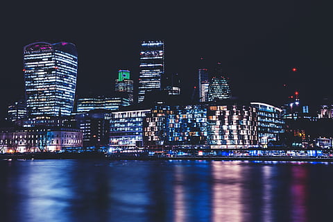 london city lights, night, London City, City lights, by night, architecture, building, city, london, cityscape, urban Skyline, illuminated, river, urban Scene, skyscraper, downtown District, building Exterior, reflection, built Structure, office Building, dusk, dark, famous Place, water, waterfront, office building exterior, residential district, landscape, modern, sky, tall - high, no people, outdoors, financial district, bay, 4K