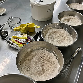 bake, cooking, food, kitchen, preparation, flour, cake, baking, dough, recipe, ingredient, rolling, sweet, cook, cookie, making, kitchen utensil, food and drink, indoors, container, still life, bowl, domestic room, freshness, preparing food, no people, household equipment, table, high angle view, domestic kitchen, kitchen counter, tray, 1080P, CC0, public domain, royalty free