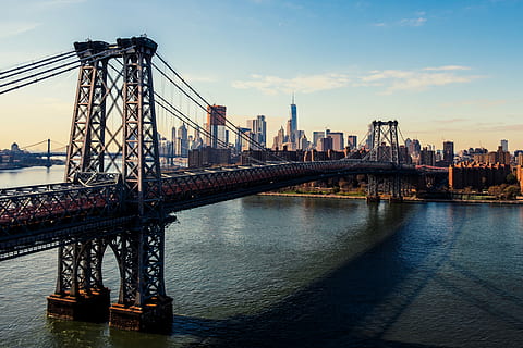 grå, stålbro, legeme, vand, Golden State Bridge, bro, flod, himmel, Sky, by, arkitektur, bygget struktur, transportmidler, forbindelse, bro - menneskeskabt struktur, bygning udvendig, bybilledet, natur, sky - himmel, rejsemål, rejse, ingen mennesker, bygning, kontorbygning udvendig, udendørs, skyskraber, 4K, CC0, offentligt domæne, royaltyfrie