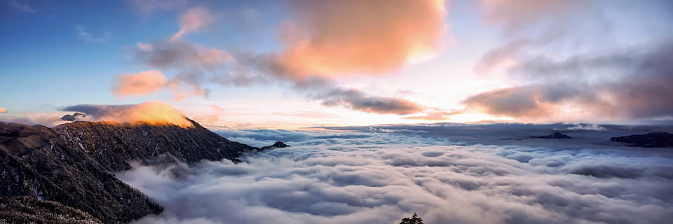 aereo, fotografia, montagna, nuvole, giorno, albero, all'aperto, panoramico, nube, tropico, rurale, giallo, mattina, riva, atmosfera, luce del giorno, sfondo, dom, rilassamento, erba, wafe, silhouette, spazio, calma, nuvola - cielo, cielo, natura, vulcano, scenics - natura, nessuno, bellezza nella natura, ambiente, Cloudscape, tramonto, fumo - struttura fisica, paesaggio, eruzione, potere in natura, energia, geologia, picco di montagna, cratere vulcanico, 8K, CC0, dominio pubblico, privo di copyright
