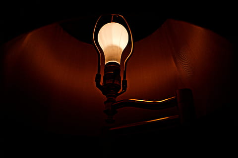 white table lamp, Lightbulb, Idea, Lamp, Bulb, Business, light, innovation, creative, creativity, solution, inspiration, success, symbol, imagination, energy, technology, electricity, power, bright, intelligence, brainstorming, electric, lighting equipment, illuminated, light bulb, fuel and power generation, indoors, dark, close-up, no people, electric lamp, electric light, glowing, light - natural phenomenon, darkroom, retro styled, low angle view, wall - building feature, black background, light fixture, 5K