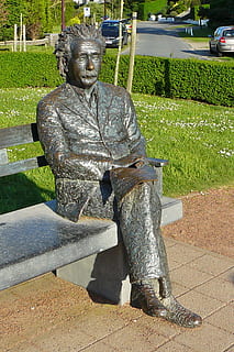 man, sitting, bench, albert einstein, scientists, genius, physicist, bronze statue, sculpture, monument, bronze, mathematician, theory of relativity, statue, human representation, representation, art and craft, male likeness, day, park, grass, park - man made space, creativity, sunlight, plant, nature, craft, shadow, real people, outdoors, people, 1080P, CC0, public domain, royalty free