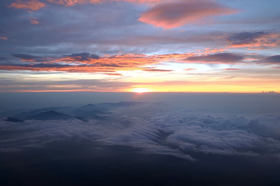 hvid, skyer, solopgang, hav, gylden, time, himmel, cloudscape, Sky, sol, natur, bjerg, morgen, over skyen, solnedgang, hdr, Fujibjerget, Fujifilm, dramatisk himmel, udendørs, sky - himmel, skønhed i naturen, scenics - natur, ro, rolig scene, idyllisk, ingen mennesker, luftfoto, orange farve, miljø, majestætisk, landskab, over, blødhed, bjergtop, 4K