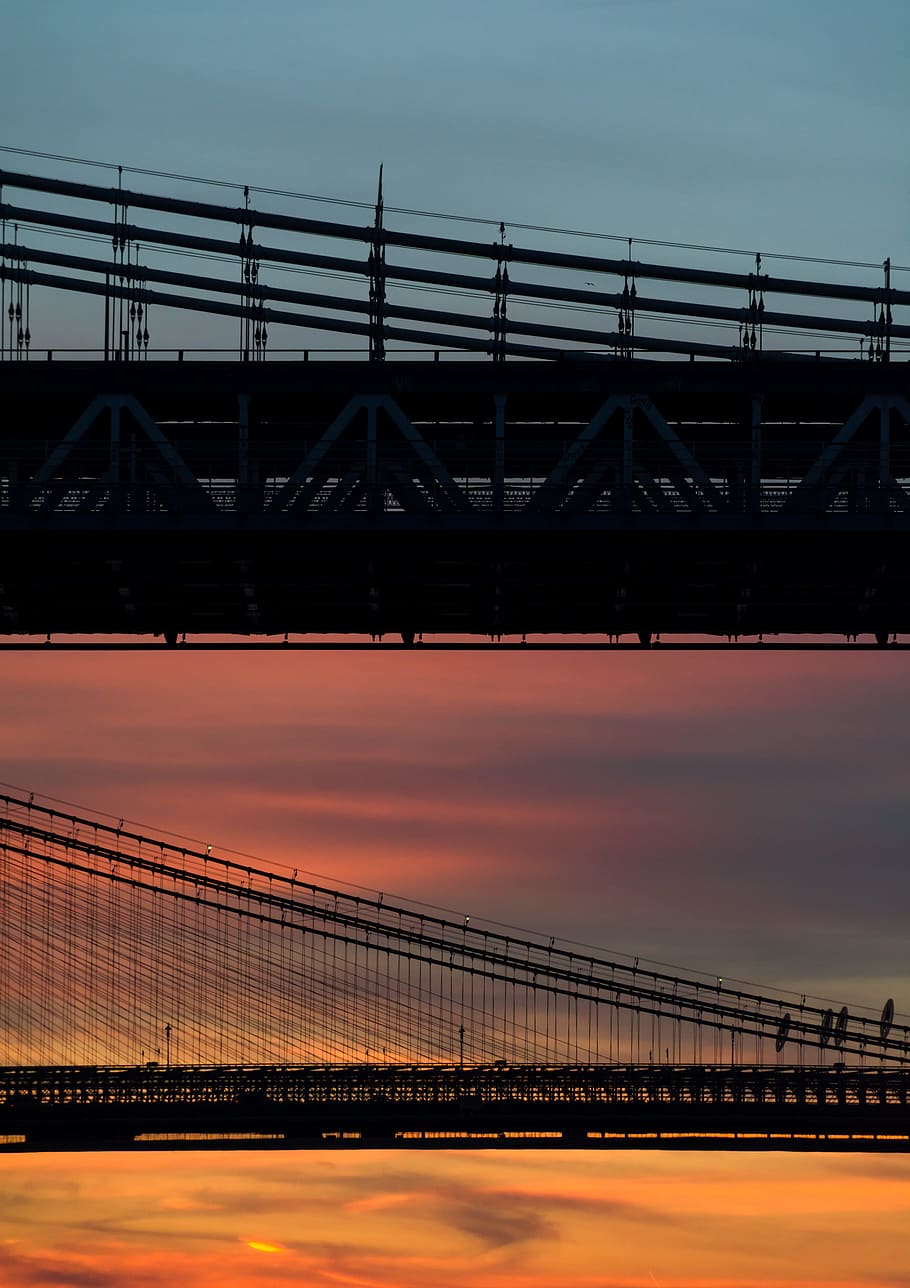 Schattenbildfoto, Hängebrücke, zwei, Brücken, Sonnenuntergang, Silhouette, Foto, Golden Gate Bridge, Brücke, Sonnenaufgang, Brücke - künstliche Struktur, Vereinigte Staaten von Amerika, Fluss, die Architektur, berühmter Platz, Himmel, Dämmerung, Verbindung, Transport, gebaute Struktur, Natur, keine Leute, Bewegung, Flachwinkelansicht, orange Farbe, draußen, wolke - himmel, Reiseziele, Geschwindigkeit, Bewegungsunschärfe, 4K
