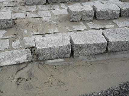 stone, patch, sand, trace, dog paw, pattern, tracks in the sand, architecture, no people, day, built structure, wall - building feature, wall, textured, backgrounds, gray, close-up, rough, outdoors, solid, full frame, nature, building exterior, old, stone wall, concrete, cement, 2K, CC0, public domain, royalty free