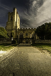 abbey, ancient, architecture, building, cathedral, church, city, clouds, faith, gothic, historic, monastery, religion, religious, sky, stone, street, trees, built structure, building exterior, spirituality, place of worship, cloud - sky, nature, belief, plant, the past, history, grass, no people, day, tree, outdoors, ruined, 5K, CC0, public domain, royalty free
