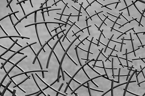 corbes, corb, patrons, patró, disseny, plantilla, teló de fons, modern, decoració, corba, forma, remolí, creatiu, geomètric, artístic, metall, ferro, fons, cap gent, a l'interior, marc complet, gran grup d'objectes, resum, primer pla, abundància, tir de l'estudi, vidre - material, tecnologia, comunicació, color plata, repetició, vista d’angle alt, arquitectura, connexió, 2K, CC0, domini públic, lliure de regalies