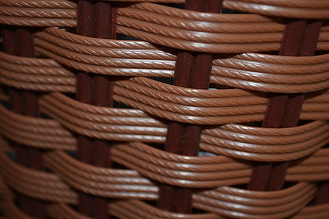 basket, pattern, woven, texture, wicker, material, wooden, vintage, textile, weave, rough, handmade, straw, rattan, fiber, rustic, mesh, design, backdrop, organic, interlace, crisscross, strength, wickerwork, full frame, backgrounds, no people, close-up, rope, brown, selective focus, textured, indoors, connection, metal, cable, still life, man made, swirl, wood - material, intertwined, 5K, CC0, public domain, royalty free