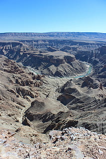 namibia, rock, sec, riu, peix riu-canó, Àfrica, naturalesa, escenics - natura, bellesa a la natura, paisatge, escena no urbana, escena tranquil·la, medi ambient, geografia física, geologia, muntanya, tranquil·litat, cel, rock - object, formació de roca, cel clar, sòlid, dia, remot, cap gent, clima, clima àrid, Serra, paisatge dramàtic, a l'aire lliure, formació, erosionat, 5K, CC0, domini públic, lliure de regalies