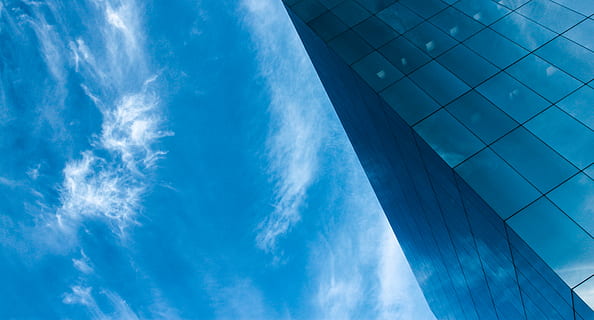 white cloudy sky, architecture, building, infrastructure, blue, sky, tower, skyscraper, modern, built Structure, glass - Material, window, reflection, office Building, urban Scene, building Exterior, steel, cloud - sky, office, city, nature, office building exterior, business, backgrounds, no people, cloudscape, sparse, outdoors, wind, abstract, directly below, textured effect, financial district, 4K