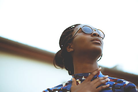 woman wearing sunglasses, close-up photography, woman, wearing, brown-framed eyeglasses, daytime, selective focus, photograph, brown, framed, hippie, sunglasses, people, women, one Person, outdoors, young Adult, adult, females, young Women, african Ethnicity, one Woman Only, smiling, summer, lifestyles, copy Space, happiness, ethnicity, one Young Woman Only, adults Only, cheerful, only Women, beauty, portrait, looking, headshot, glasses, low angle view, fashion, close-up, leisure activity, real people, day, arts culture and entertainment, focus on foreground, hairstyle, 5K, CC0, public domain, royalty free