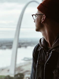 selective, focus, man, gray, zip-up hooded jacket, daytime, people, guy, beanie, eyeglasses, men, one Person, outdoors, males, winter, adult, one Man Only, real people, looking, glasses, lifestyles, focus on foreground, leisure activity, looking away, young men, young adult, headshot, side view, day, portrait, clothing, contemplation, close-up, profile view, warm clothing, 4K, CC0, public domain, royalty free