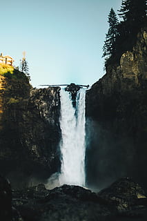 cascades, casa, clar, blau, cel, la llum del dia, medi ambient, flux, bosc, paisatge, moviment, muntanya, naturalesa, a l'aire lliure, parc, riu, roques, escènic, arbres, veure la coberta, aigua, humit, boscos, cascada, escenics - natura, rock, exposició llarga, bellesa a la natura, moviment borrós, rock - object, sòlid, arbre, aigua que flueix, cap gent, terra, cel clar, mar, poder, poder a la natura, que flueix, caient aigua, 5K, CC0, domini públic, lliure de regalies