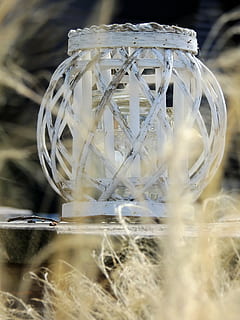 lanterna, WindLight, lampada, deco, decorazione, lume di candela, Gartendeko, lampada ad olio, erba, messa a fuoco selettiva, nessuno, avvicinamento, in casa, giorno, vetro - materiale, trasparente, natura, natura morta, sfera, concentrarsi sulle conoscenze acquisite, vaso, fragilità, vulnerabilità, contenitore, forma, Colore bianco, ornamento di Natale, 4K, CC0, dominio pubblico, privo di copyright