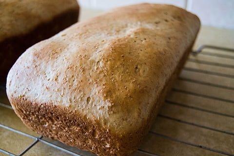 Brot, Backen, Lebensmittel, Bäckerei, Weizen, frisch, Laib, gebacken, Weiß, Mehl, hausgemacht, gesund, Ernährung, Frühstück, Teig, Hefe, köstlich, lecker, braun, Küche, Toast, Mahlzeit, Kochen, Ofen, Essen und Trinken, Frische, Nahansicht, drinnen, keine Leute, gesundes Essen, Wohlbefinden, selektiver Fokus, Tabelle, Fokus auf den Vordergrund, Stillleben, Holz - Material, Einfachheit, Gerät, ein Leib Brot, Vollkornbrot, Weißbrot, 4K, CC0, gemeinfrei, lizenzfrei