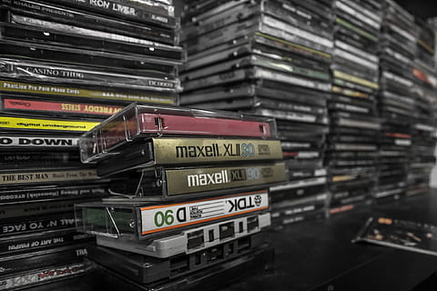 audio, cassettes, cds, audio, cassettes, cds, stack, indoors, text, no people, large group of objects, communication, abundance, close-up, focus on foreground, western script, arrangement, business, selective focus, technology, number, architecture, in a row, the media, shelf, 2K, CC0, public domain, royalty free