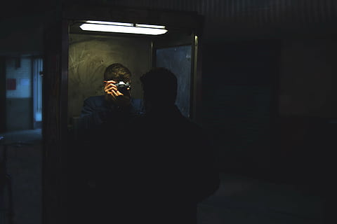 camera, dark, light, man, people, photographer, shadow, taking photo, men, real people, night, technology, indoors, communication, standing, adult, two people, holding, lifestyles, women, illuminated, togetherness, rear view, leisure activity, architecture, built structure, 5K, CC0, public domain, royalty free