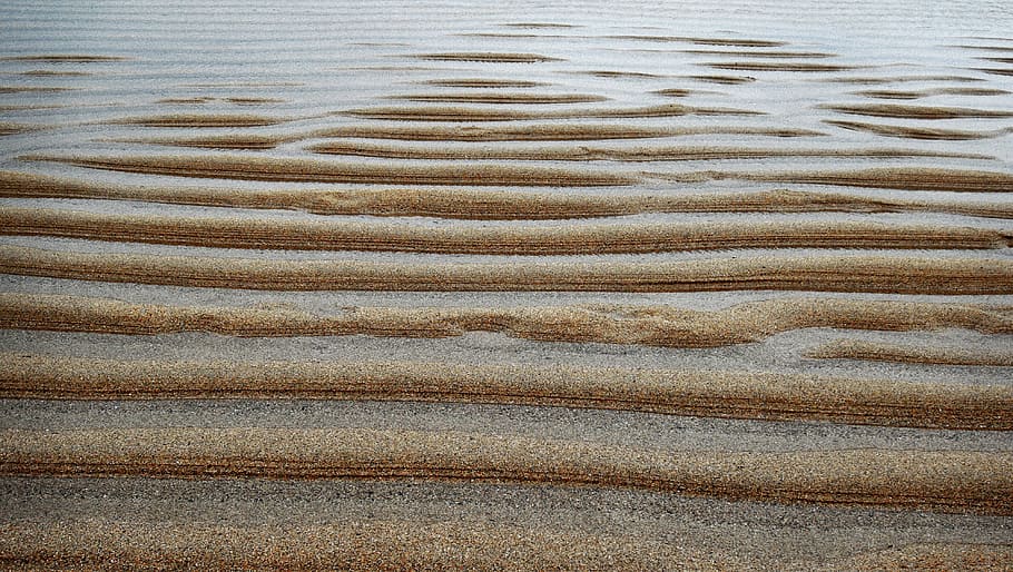 ondulacions, sorra, patró, línia, cresta, platja, ondulat, onada, fons de sorra, Riba, línia de costa, canal, runnel, marea, litoral, aigua, textura, marc complet, fons, cap gent, patró d'ones, terra, tranquil·litat, vista d’angle alt, patró natural, naturalesa, dia, bellesa a la natura, escenics - natura, a l'aire lliure, clima, netejar, concèntric, 4K