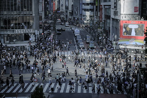 persone, a piedi, calcestruzzo, strada, edifici, Shibuya, intersezione, orizzonte, all'aperto, costruzione, tokyo, incrocio di shibuya, Giappone, Asia, tabellone, pubblicità, città, grande gruppo di persone, vita di città, ora di punta, giorno, folla, pedone, architettura, gruppo di persone, esterno dell'edificio, struttura costruita, mezzi di trasporto, persone reali, attraversamento pedonale, vista dall'alto, attraversamento, segnaletica stradale, via della città, strisce pedonali, 4K, CC0, dominio pubblico, privo di copyright