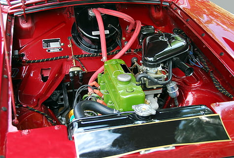 Auto Motor, Motor-, retro, Motor, Auto, Fahrzeug, Automobil, Transport, Mechaniker, Technologie, Leistung, Maschine, Metall, Geschwindigkeit, glänzend, Chrom, Reparatur, mechanisch, metallisch, sauber, Kapuze, stehlen, Prototyp, poliert, rot, Transportmittel, Kraftfahrzeug, Landfahrzeug, Maschinen, Nahansicht, keine Leute, Industrie, Automobilindustrie, Schlauch, draußen, Tag, Rohr - Rohr, Motorrad, Feuerwehrschlauch, 2K, CC0, gemeinfrei, lizenzfrei