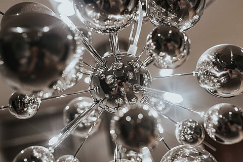 round mirror, adorned, crystals, Beautiful, round, mirror, reflection, elegant, decoration, fancy, crystal, ornamental, shiny, sparkling, close-up, luxury, bright, elegance, backgrounds, no people, indoors, lighting equipment, chandelier, selective focus, wealth, glass - material, full frame, hanging, transparent, low angle view, still life, glass, focus on foreground, directly below, ceiling, crystal glassware, silver colored, 5K