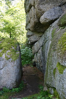 Pfad, Wald, Stein, Natur, Rock, Rock - Objekt, Tag, Moos, draußen, keine Leute, solide, Pflanze, Felsformation, der Weg nach vorn, Richtung, Ruhe, Baum, texturiert, Land, Fußweg, Gras, die Architektur, Wachstum, Rau, Steinwand, 2K, CC0, gemeinfrei, lizenzfrei