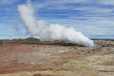 Island, zdroj, lázně, sopečný, Příroda, gejzír, horký, vulkanismus, zdroje tepla, krajina, geotermální, termální prameny, voda, reykjanes, pára, erupce, sopka, teplé jaro, teplota - teplota, kouř - fyzikální struktura, síra, sopečný kráter, sopečné krajiny, výpary, geologie, fumarol, venku, den, nikdo, scén, fyzická geografie, životní prostředí, moci, krása v přírodě, mimoměstské scény, scenics - příroda, Napájení, nebe, hora, znečištění ovzduší, znečištění, 5K, CC0, veřejná doména, bez autorských práv