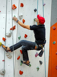 man, climbing, white, wall, rope, rappelling, rock, extreme, sport, activity, recreation, indoors, training, strength, concentration, bodybuilding, equipment, climbing wall, extreme sports, one person, rock climbing, full length, leisure activity, healthy lifestyle, adventure, real people, challenge, protection, lifestyles, gym, determination, casual clothing, exercising, hand, skill, outdoors, effort, safety harness, conquering adversity, 4K, CC0, public domain, royalty free