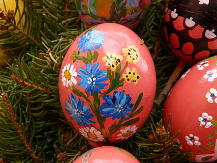paasei, Pasen, verf, easter egg schilderij, Paas eieren, ei, schilderij, kunst, kleur, kleurrijk, rood, vakantie, viering, kunst en ambacht, detailopname, stilleven, geen mensen, decoratie, patroon, creativiteit, fabriek, multi gekleurd, Vakantie evenement, binnenshuis, ontwerp, bloemenpatroon, kerst versiering, 2K, CC0, publiek domein, royaltyvrij