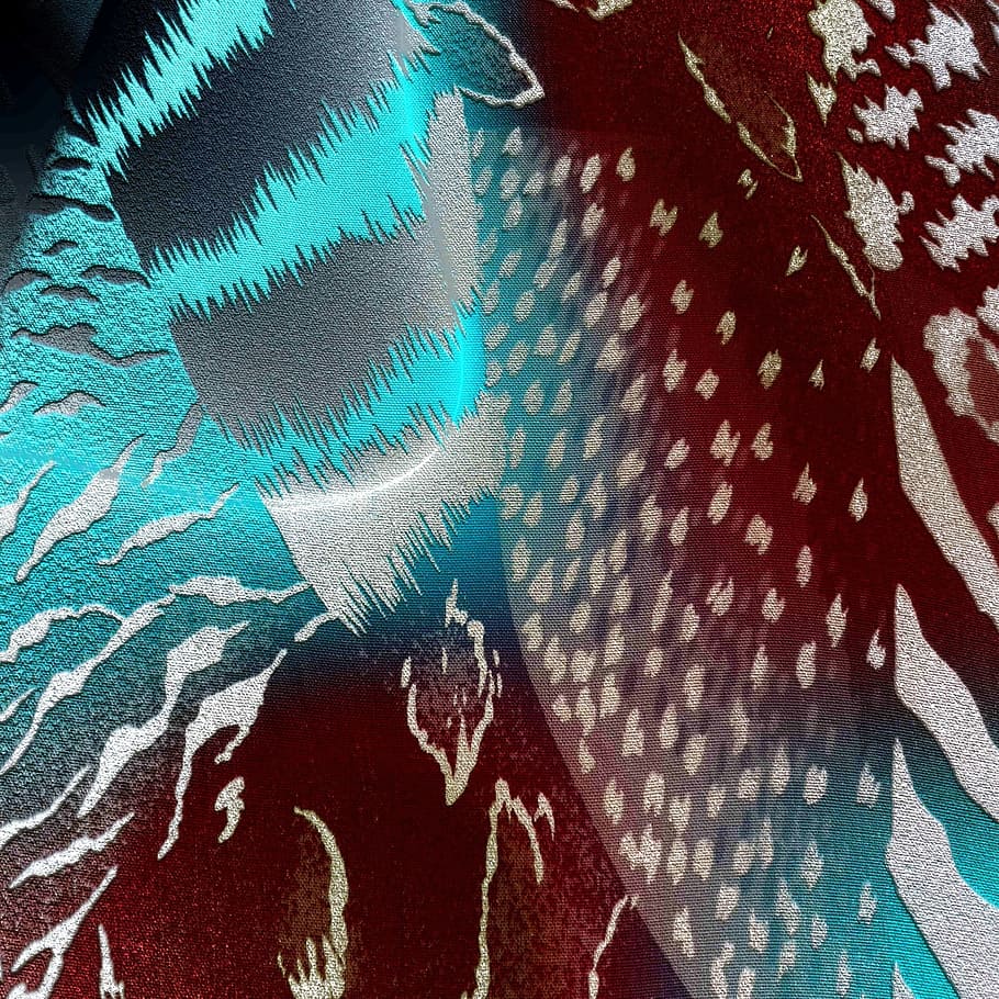 braun, grauund, und aquamarines Gewebe, Hintergrund, Muster, Stoff, dekorativ, retro, Stil, modern, Design, Farbe, Ornament, künstlerisch, Strudel, Textil-, aufwendig, kreativ, bunt, Kunstwerk, elegant, bewirken, geometrisch, modisch, keine Leute, Hintergründe, Vollbild, Nahansicht, Blau, Kunst und Handwerk, Tag, Kreativität, texturiert, Wandbau - Funktion, Schatten, gestalten, Flagge, drinnen, Sternform, Blumenmuster, High Angle View, 1080P