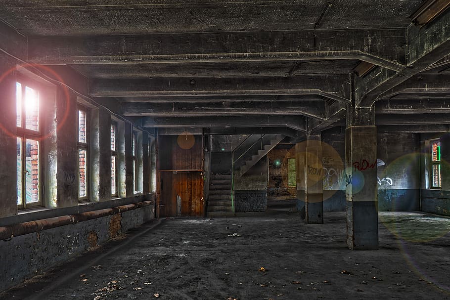 arkitektur, forlade, gammel, bygning, lager, tom, mursten, snavset, skrantende, pforphoto, henfald, slå op, ødelæggelse, glemme, ruin, gået i stykker, tabte steder, bortfaldet, fabrik, gammel fabrik, fabriksbygning, industrielle anlæg, industri, kørt ned, graffiti, gamle bygning, industribygning, glemte steder, mørk, faret vild, faldefærdige, hdr, hdr billede, mærkelig, dyster, vindue, inden for, trappe, rækværk, nødblus, bygget struktur, forladt, indendørs, forældet, forringelse, nedgang, beskadiget, ingen mennesker, dag, loft, dårlig stand, forvitret, hjemlige værelse, historie, arkitektoniske kolonne, rodet, ødelagt, 4K